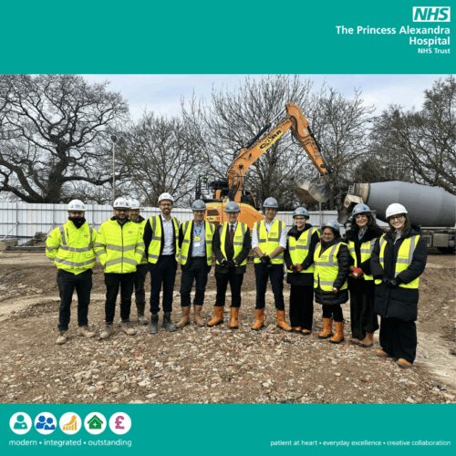 Dr Neil Hudson, MP for Epping Forest, with Thom Lafferty, chief executive, Martin John, New Hospital Programme director, and the CDC project team.