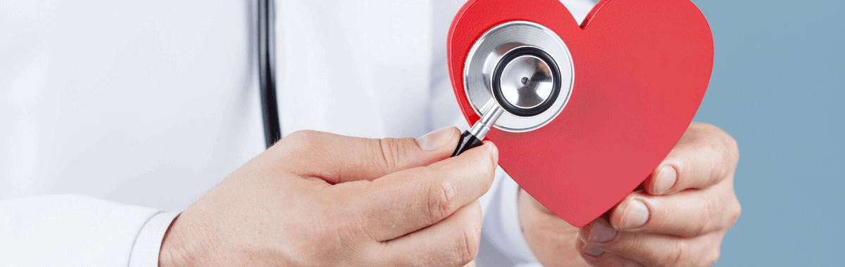 Dr with heart and stethoscope