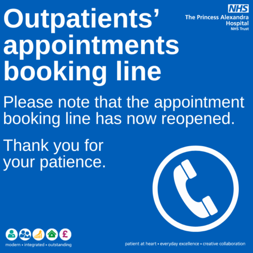 Outpatients' appointment booking line