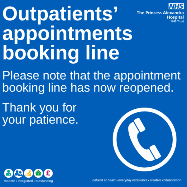 Outpatients' appointment booking line