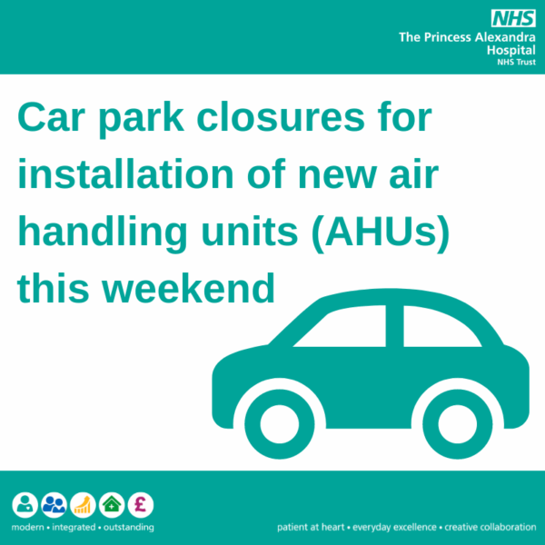 Car park closures for installation of new air handling units (AHUs) this weekend