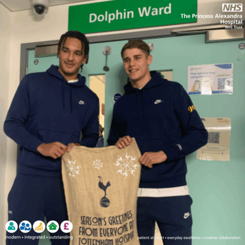 Tottenham Hotspur Football Club players pay surprise visit to young people at local hospital